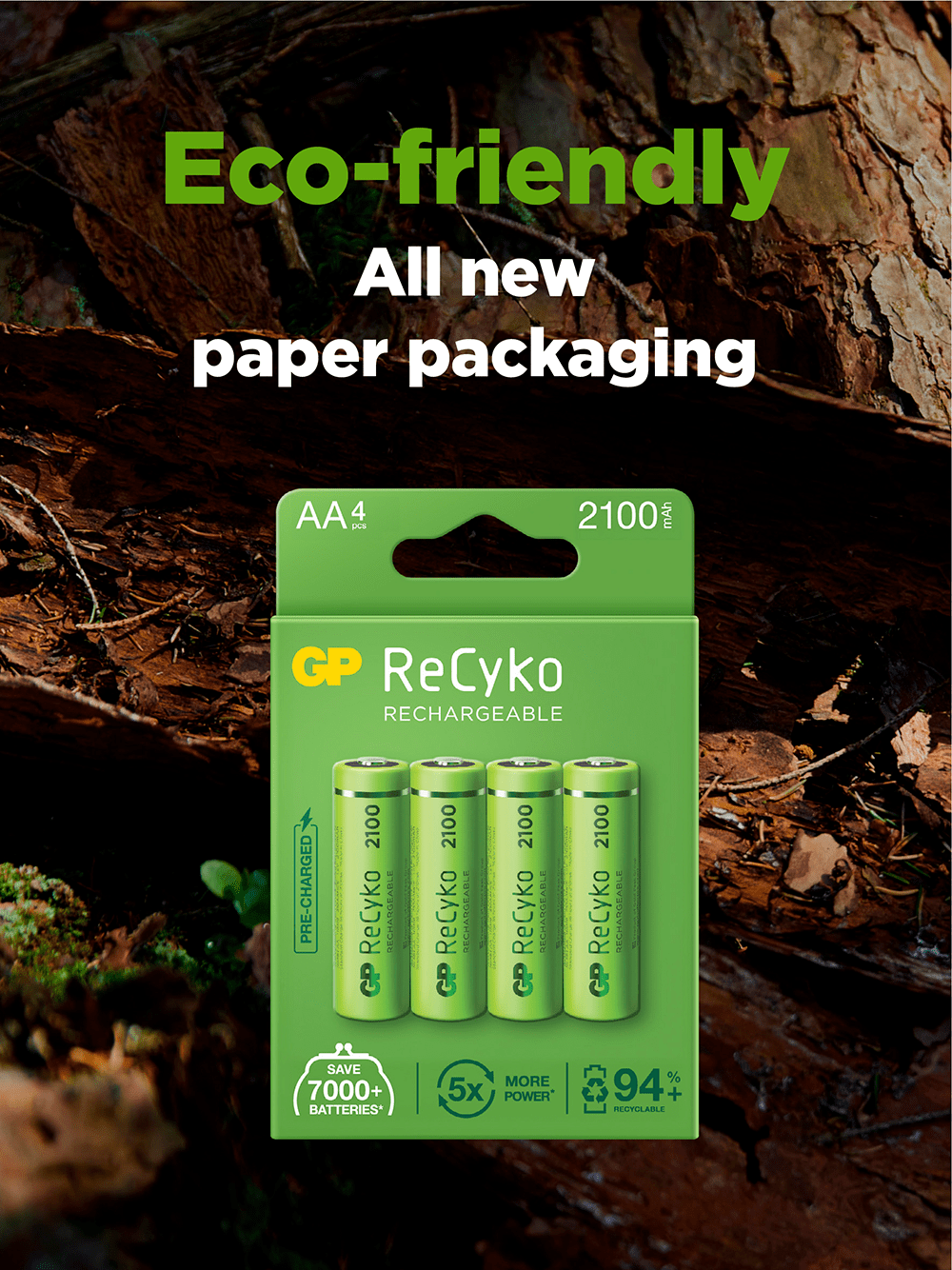 recyko battery - new paper package