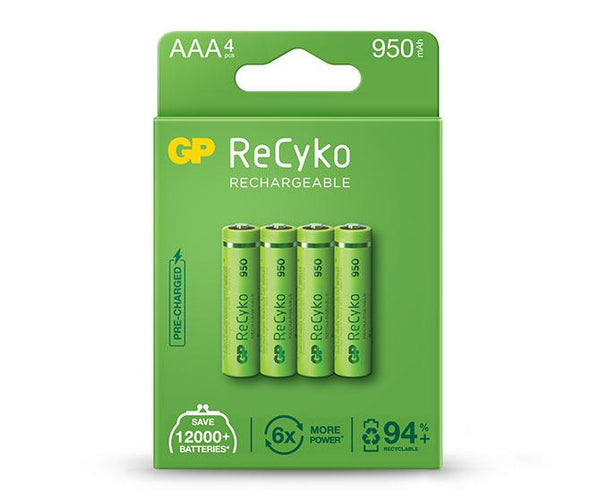 GP ReCyko battery 950mAh AAA (4 battery pack)