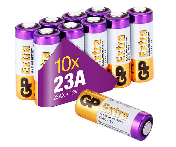 Battery pack with 10 pieces of Extra Alkaline High Voltage 23AE MN21 Batteries - GP Batteries Australia