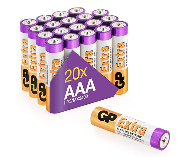 Battery pack with 20 pieces of Extra Alkaline AAA batteries - GP Batteries Australia