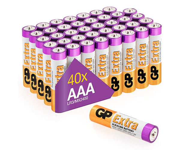 Battery pack with 40 pieces of Extra Alkaline AAA batteries - GP Batteries Australia