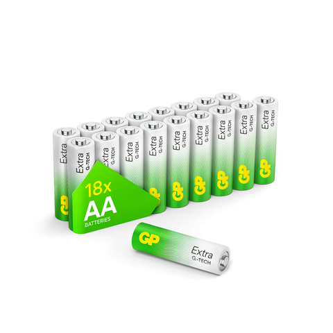 Battery pack with 18 pieces of Extra Alkaline AA batteries - GP Batteries Australia