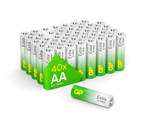Battery pack with 40 pieces of Extra Alkaline AA batteries - GP Batteries Australia