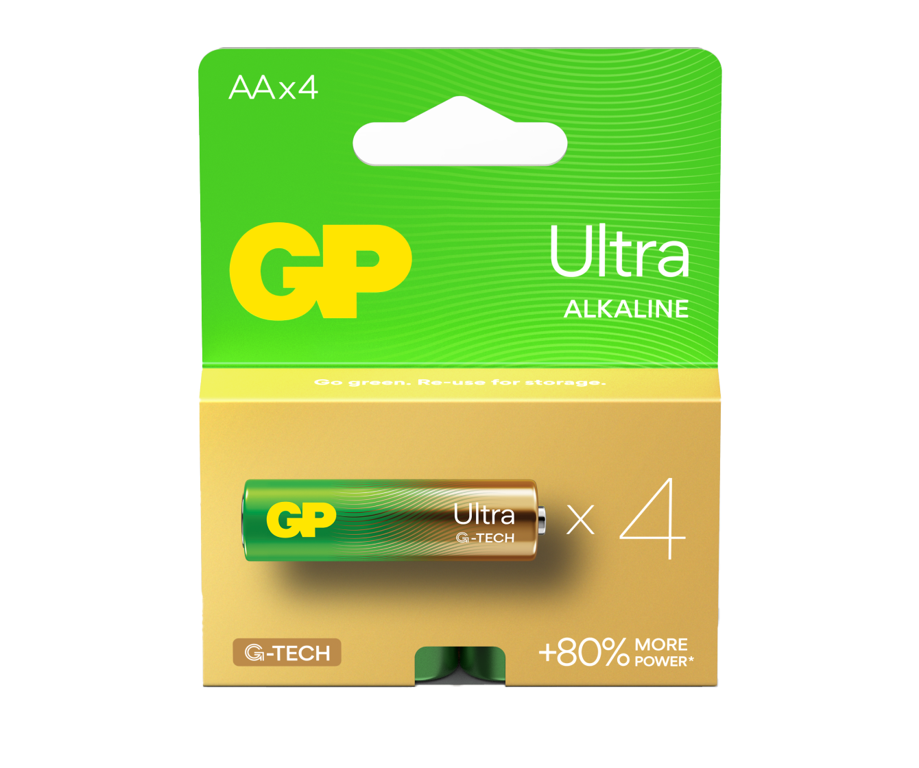 GP Ultra Alkaline AA Batteries (Paper Box)