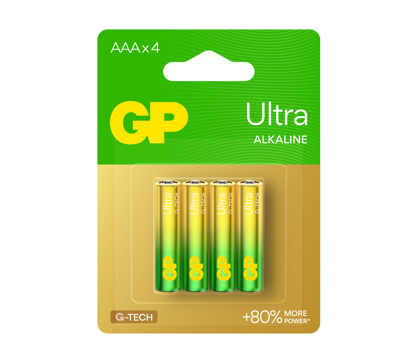 GP Ultra Alkaline AAA Batteries (Blister Card)