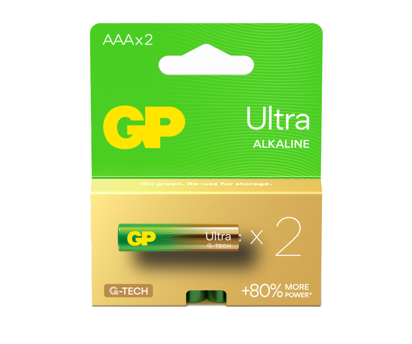 GP Ultra Alkaline AAA Batteries (Paper Box)